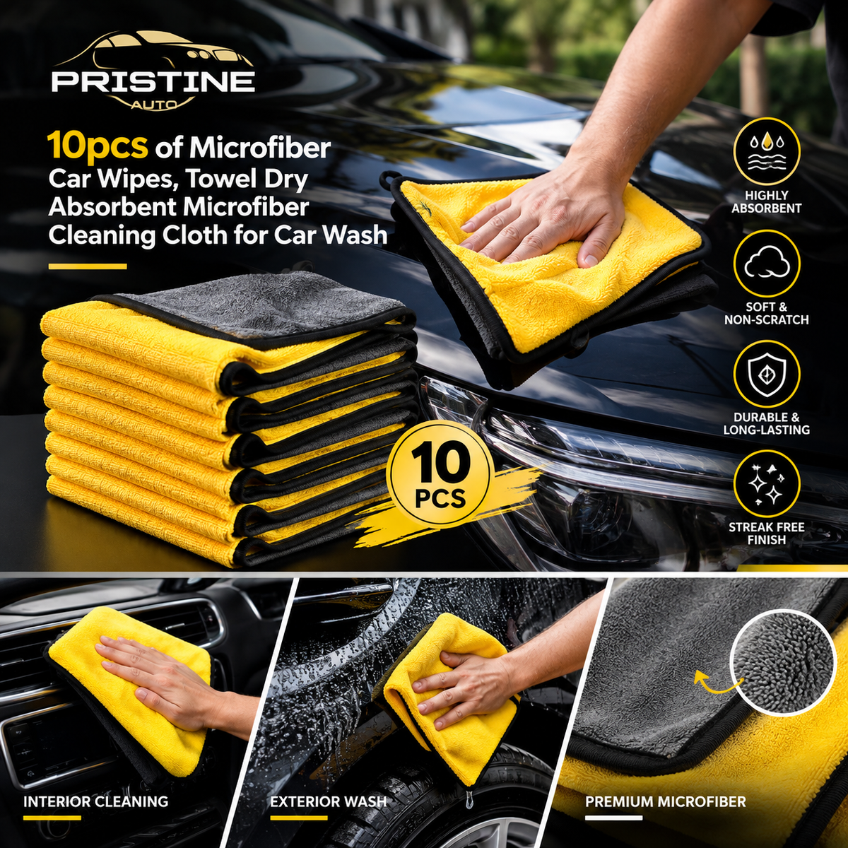 Pristine Auto™ Microfiber Car Towel